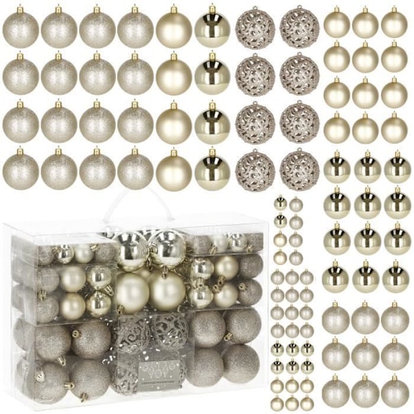 Julekugler - SPRINGOS - 100 stk - Guld - 6 cm - Forskellige mønstre Guld