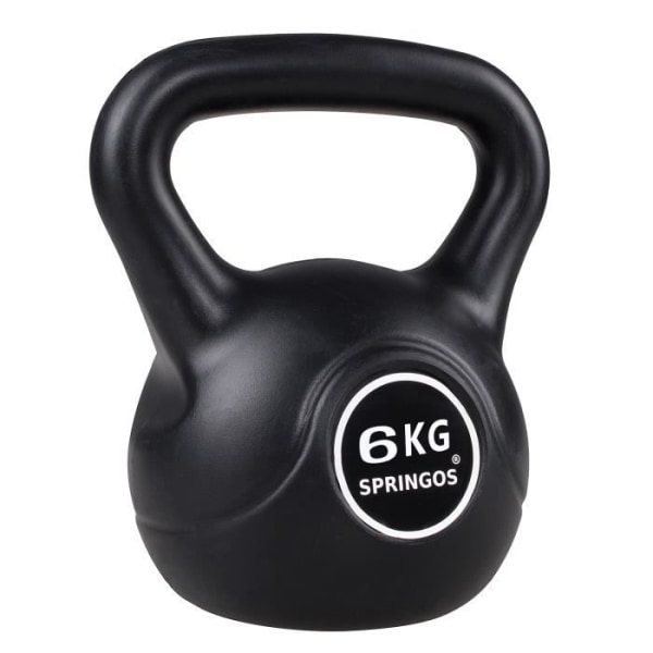 SPRINGOS® 6 kg Kettlebell Rund Hantel Vikt Svart