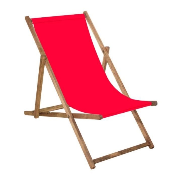 SPRINGOS® hopfällbar trädgårdsstol i bokträ - Röd - 1 person - Naturlig