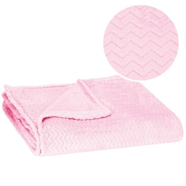 Dæksler - SPRINGOS - Zigzag - 130 x 180 cm - Polyester - Babyrosa baby rosa