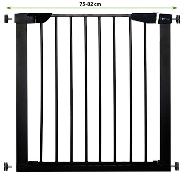 SPRINGOS® Baby- og børnesikringslåge til trapper, døre 75-82 cm Svart