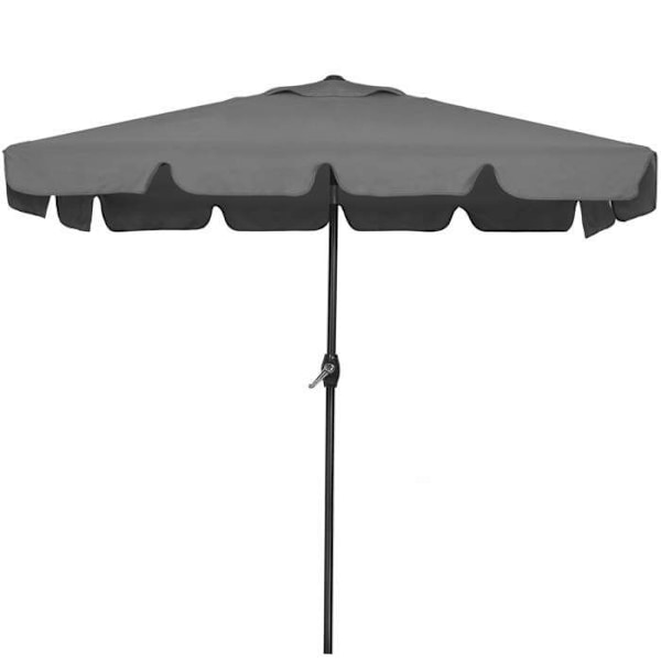Springos® Rektangulær haveparasol med hældningsfunktion og håndsving 240 cm mörkgrå