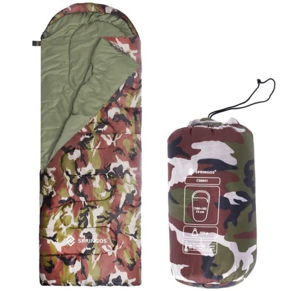 Sovsäck - SPRINGOS - Mummy - 100% polyester - Camping - Flerfärgad mångfärgad