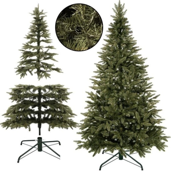 SPRINGOS® DELUXE konstgjord julgran med stativ Tät julgran 180 cm formsprutad