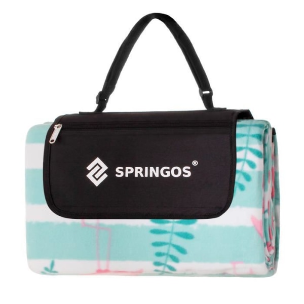 SPRINGOS® vikbar och bärbar picknickfilt - Flamingos - 200 x 200 cm - Vattentät mångfärgad