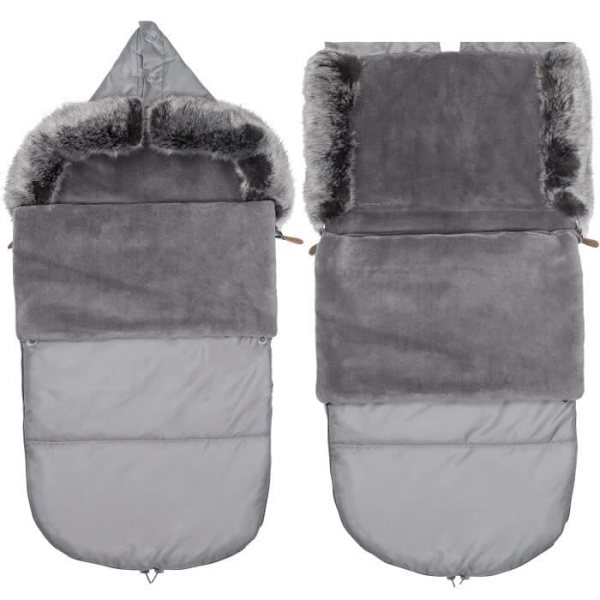 SPRINGOS® Vinterfotpåse för barnvagn, släde och babysits 40 x 80 cm Grå