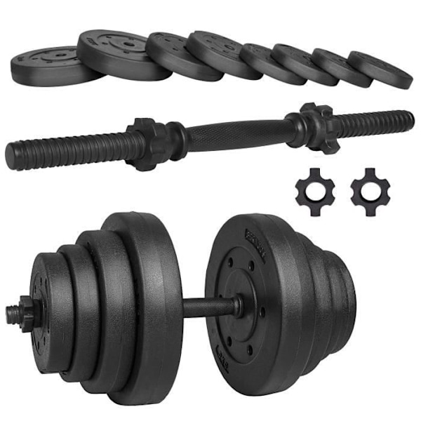 Korte håndvægt - Springos® - 20 kg - Sort - Unisex - Ideel til begyndere og viderekomne svart