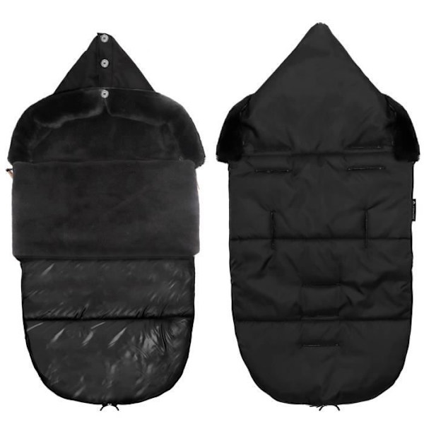 SPRINGOS® Vinterfotpåse för barnvagn, släde och babysits 40 x 80 cm Svart