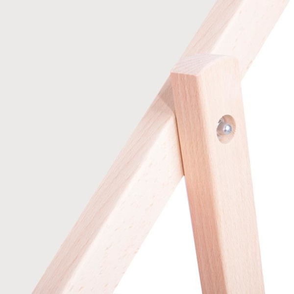 SPRINGOS® Havedækstol Sammenklappelig Beach Wood Loungestol 120 kg Vit