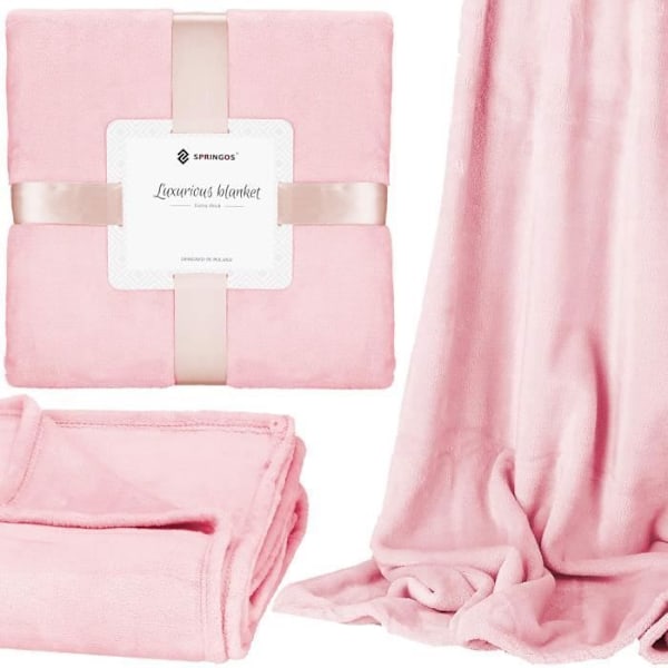 Springos® Plaid, sofasæde, hyggelig tæppe 200 x 220 cm Rosa