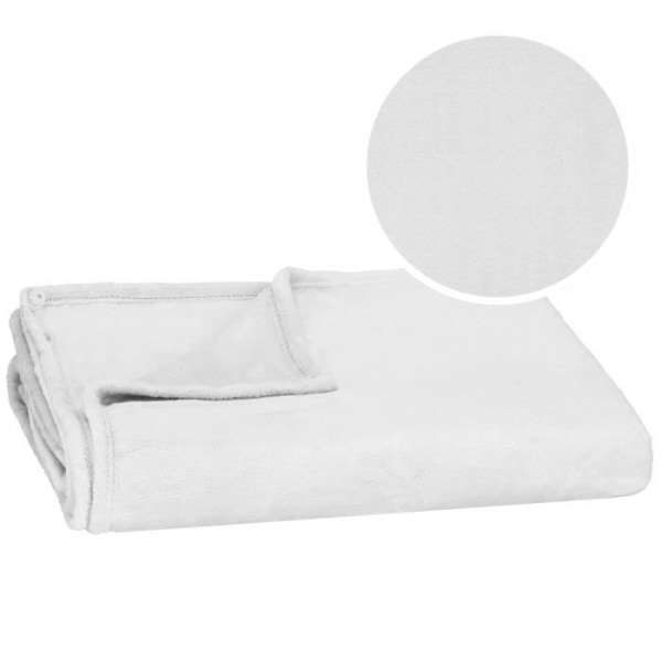 SPRINGOS mysig filt - 70x160 cm - Ljusgrå - 100% polyester ljusgrått