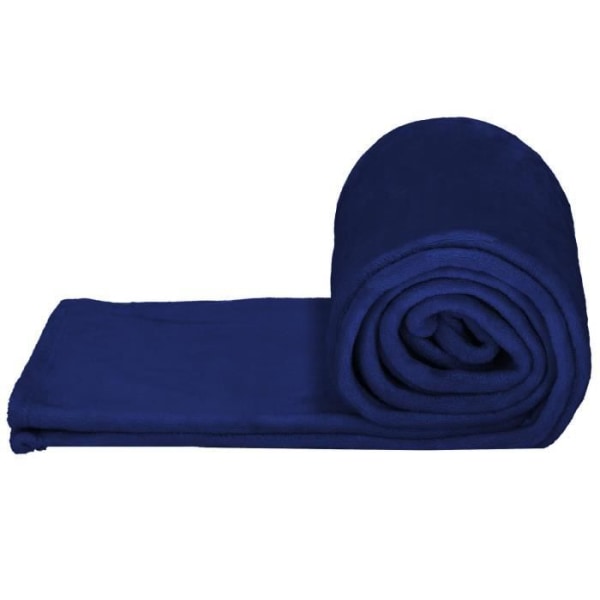 Tæppe - SPRINGOS - 200x220 cm - Kongeblå - 100% polyester - Blødt og varmt kungsblå
