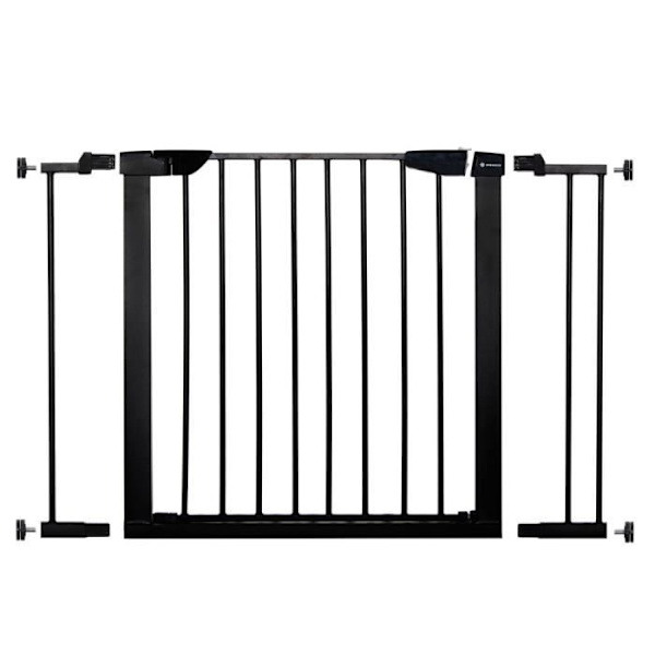 SPRINGOS® vauvan turvaportti - portaat, ovet 75-103 cm - metallia - musta Svart