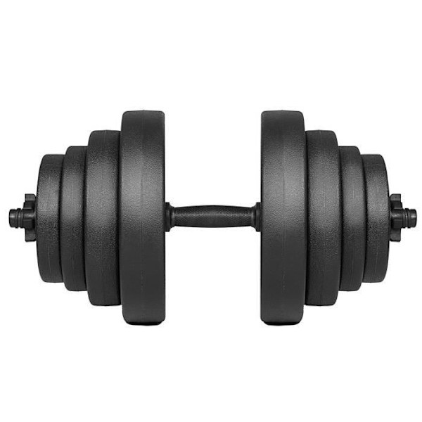 Lyhyt paino - Springos® - 20 kg - Musta - Sekä miehille että naisille - Ihanteellinen aloittelijoille ja edistyneille svart