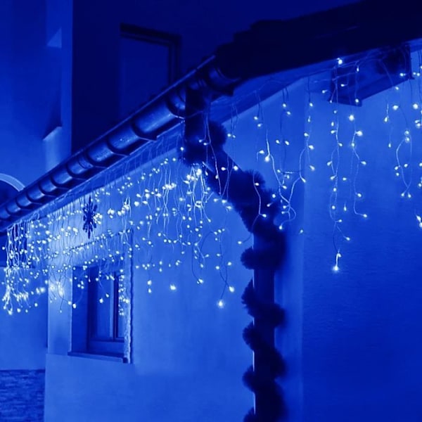 SPRINGOS® Light Garland 500 LEDiä, 22,5 metriä Sisustus 8-toimintoinen ohjelmoija IP44 – sininen Blå
