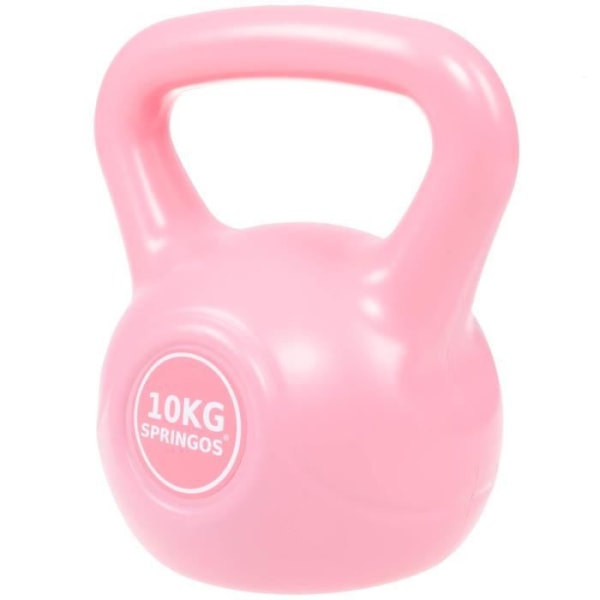 Kettlebell Fitness SPRINGOS för dam - 10 kg - ABS-plast - Rosa Rosa