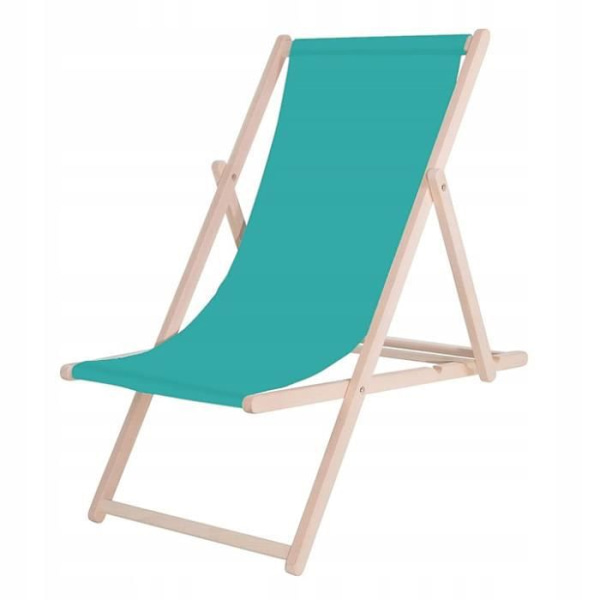 SPRINGOS® Havedækstol Sammenklappelig Beach Wood Loungestol 120 kg turkos
