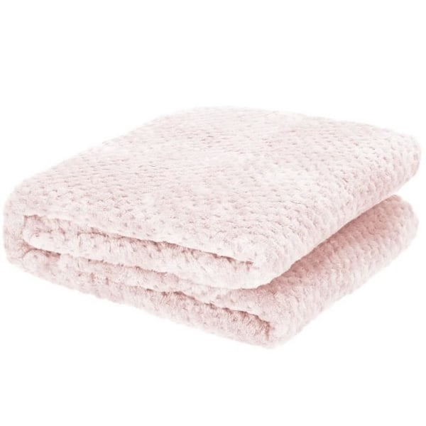 Täcke - SPRINGOS - 200 x 220 cm - Polyester - Gamla rosa - Snäckmönster gammalrosa