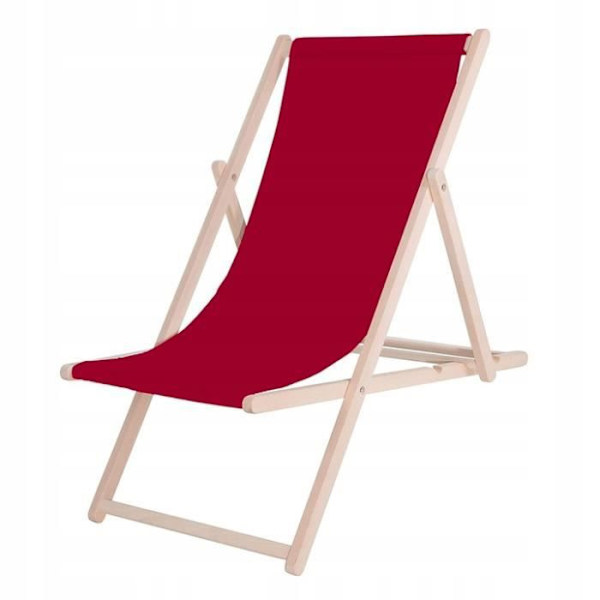 Trädgårdsstol - SPRINGOS® - Fällbar solstol - Massivt trä - Justerbar i 3 lägen - 120 kg Bordeaux