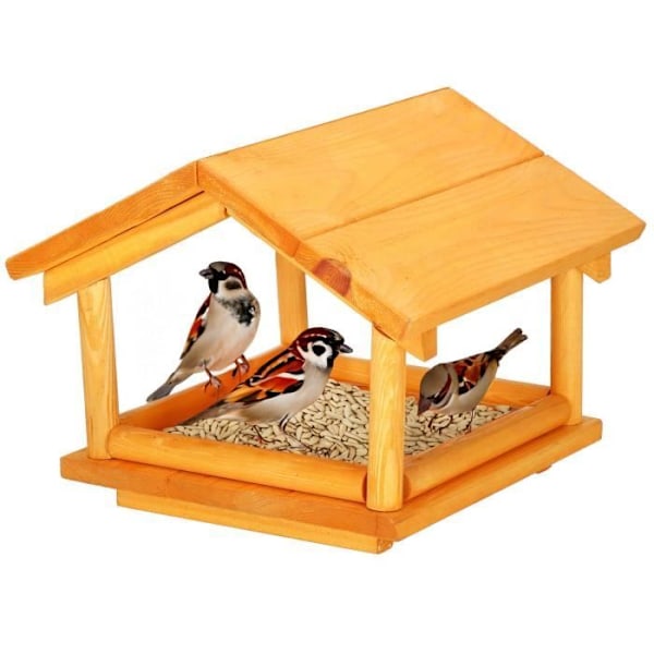 Fuglehus - SPRINGOS - Fyrretræ - Vejrbestandig - 31 x 30,5 x 25 cm Orange