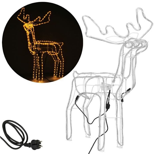 SPRINGOS® Reindeer Juldekoration, 288 LED animerade renhuvuden 115 cm - varmvit Vit varm