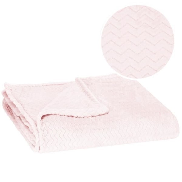 SPRINGOS® Cosy Peitto 130 x 180 cm Siksakkuvioinen Viihtyisä nojatuolipeitto Pehmeä lämmin ruudullinen päiväpeite pastell rosa