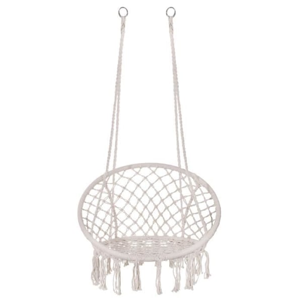 Riippukeinu puuvillahapsuilla - SPRINGOS - Puutarha - Vankka ja mukava - Macramé-design grädde