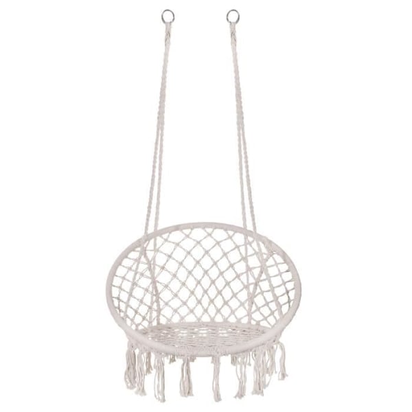 Springos® Hængegynge med frynser, hængestol i makramédesign til haven