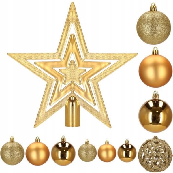 Julekugler - SPRINGOS - 100 stk - Ubrydelig - Ø 3/4/6 cm - Guld farve Guld