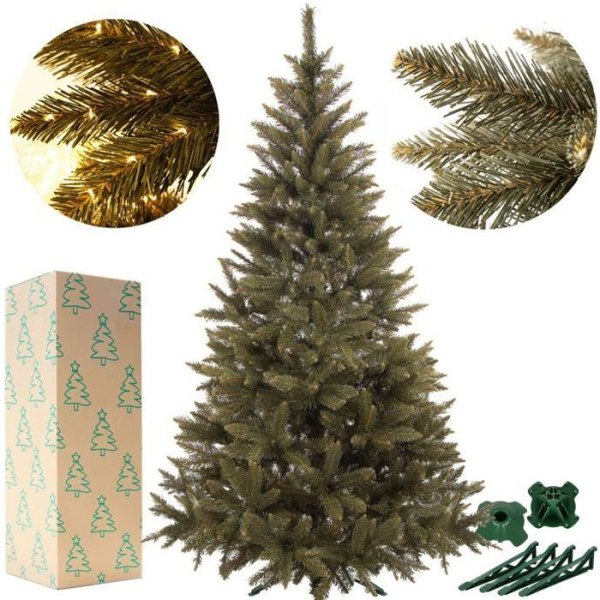 SPRINGOS® konstgjord julgran med stativ Kaukasusgran 250 cm julgran 969 grenar - grön
