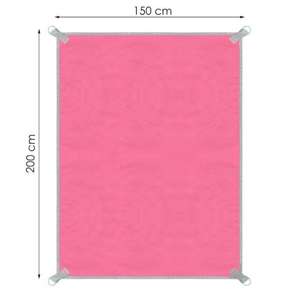 Ranta-alusta - SPRINGOS® - Suuri peitto - Hiekkaa estävä - 150 x 200 cm - Vaaleanpunainen Rosa