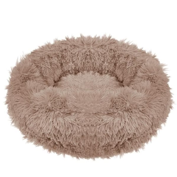 Seng til hunde og katte - SPRINGOS® - Ø 80 cm - Lysebrun - Vaskes ved 30° - Skridsikker Ljusbrun