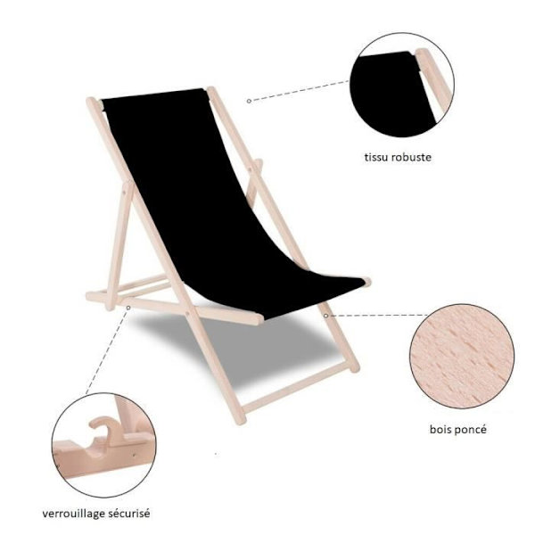 SPRINGOS® Havedækstol Sammenklappelig Beach Wood Loungestol 120 kg turkos