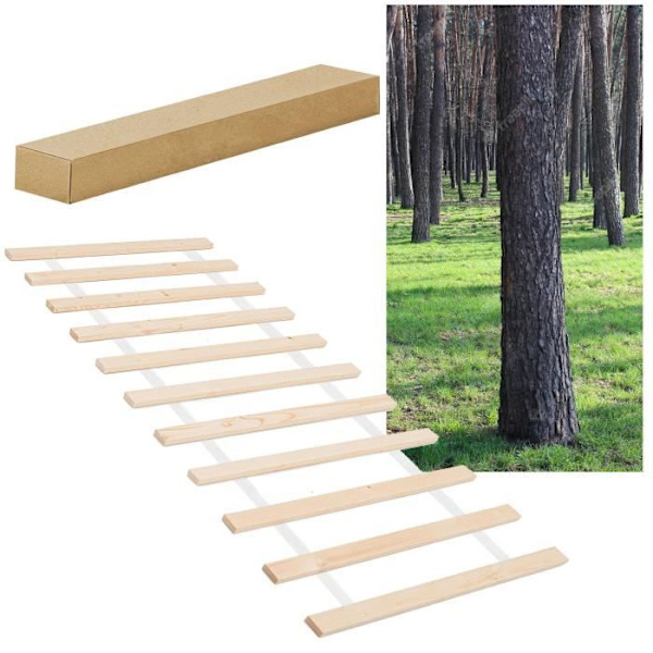 Springos® lamellbotten för madrass 120 x 200 cm - Trä - 11 lameller Naturlig