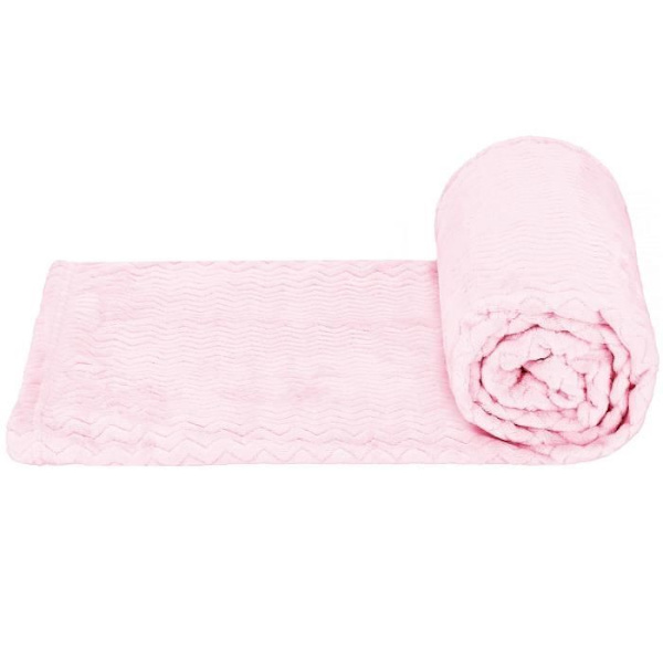 Couvre-lit - SPRINGOS - zigzag - 200x220 cm - lys rosa - ekstra blød ljusrosa