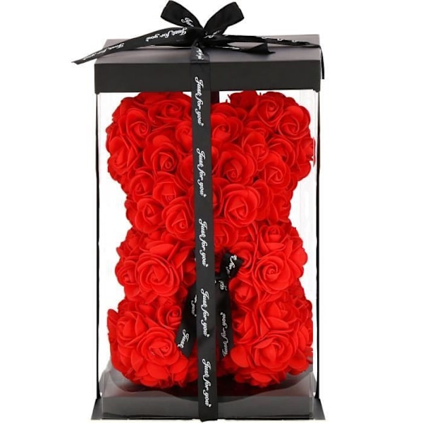 SPRINGOS® Teddy Rose Dekorationsgave 25 cm Bjørneblomsterroser