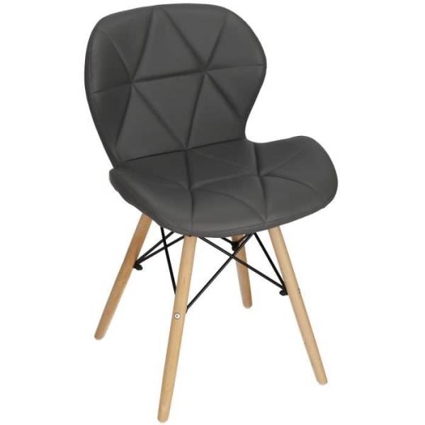 Springos® Klädd stol med träben, konstläder