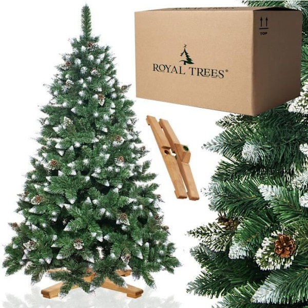 Kunstigt juletræ - Kongelige træer - 220 cm - PVC - Kunstig sne - Klassisk