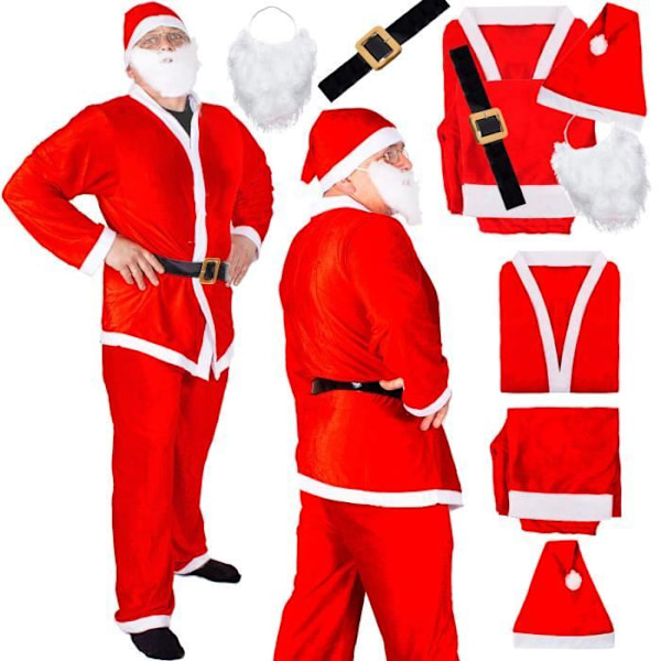 Jultomtekostym - SPRINGOS - 5 st - Mjuk - Röd - Blandad Snape