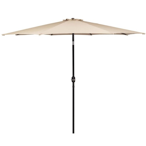 Springos® Haveparasol med hældningsfunktion og svendestangssystem 300 x 245 cm Beige