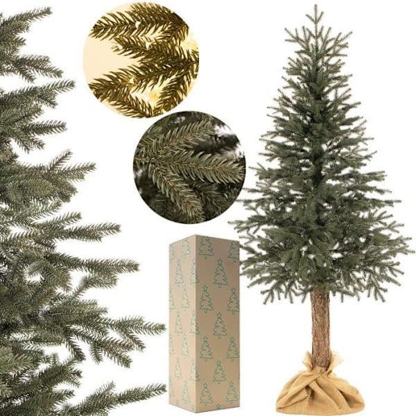 SPRINGOS® Julgran med naturlig stam 180 cm Trogen detalj 3D Artificiell