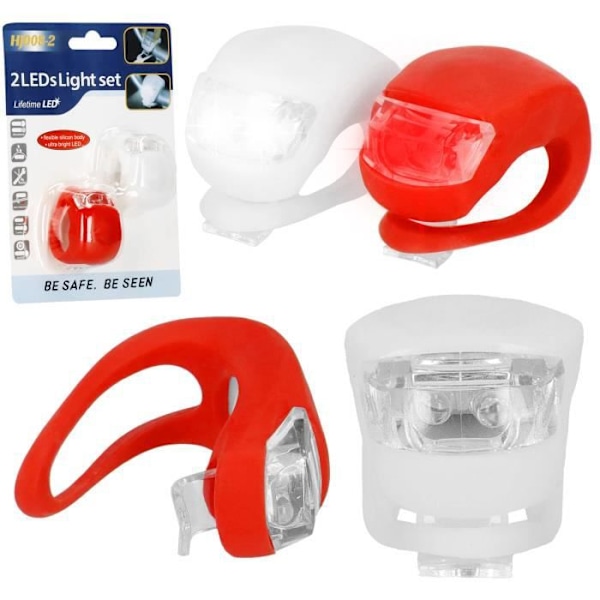 Cykelbelysning - SPRINGOS - Cykellygte Front og Bag kit - Universal - Rød/Hvid Snape / Vit