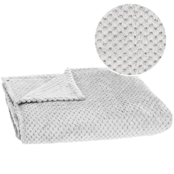 Tæppe - SPRINGOS® - 150x200 cm - Polyester 100% - Lysegrå - Blødt og varmt ljusgrått