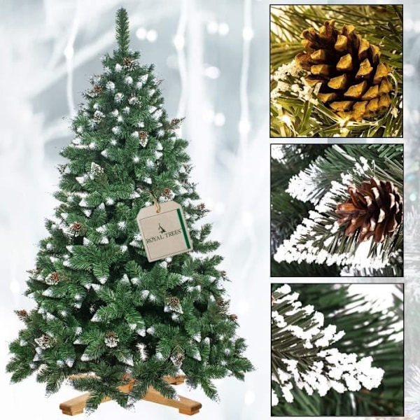 Kunstigt juletræ - Kongelige træer - 220 cm - PVC - Kunstig sne - Klassisk