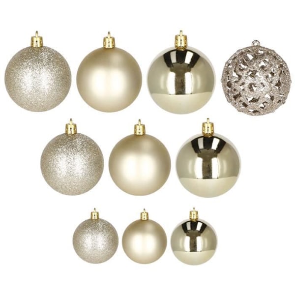 Julekugler - SPRINGOS - 100 stk - Guld - 6 cm - Forskellige mønstre Guld