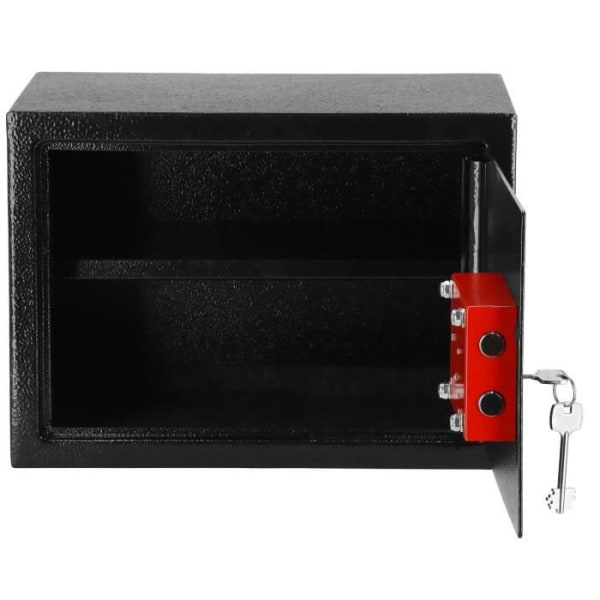 SPRINGOS® pengeskab til hjemmet, holdbart højsikkerhedsskab i stål, nøgleopbevaring 35 x 25 x 26 cm Svart