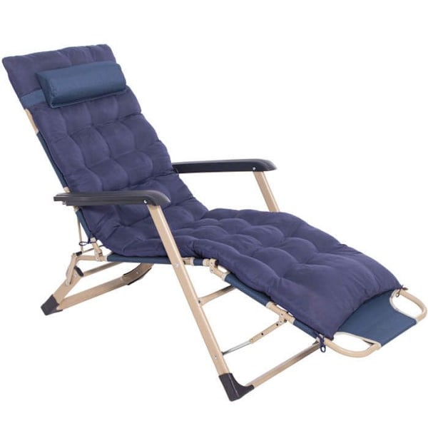 Springos® Ute loungesoffa med sittdyna, nackstöd och fotstöd Blå