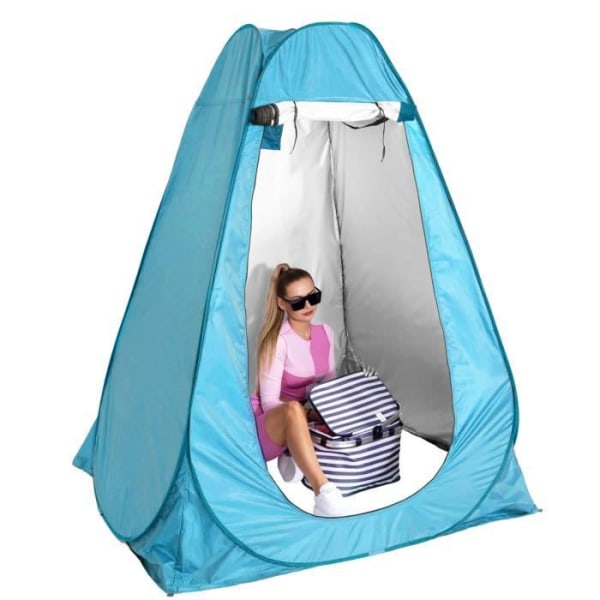 Strandprovhytt - SPRINGOS - Pop-up - 120 x 120 x 190 cm - Blå - Multifunktionellt tält Blå