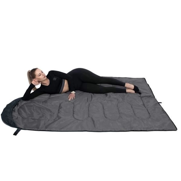 Sovsäck - SPRINGOS - Mummy - 73 x 210 cm - Svart-Vit - Polyester Svart vit