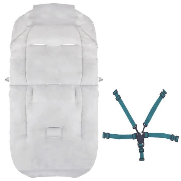 SPRINGOS® Universal fotpåse för barnvagn, babyskyddsöverdrag, sovsäck, varm, benskydd med vante Grå-rosa